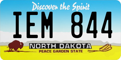ND license plate IEM844