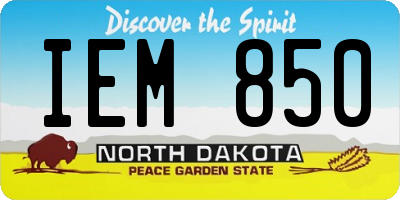 ND license plate IEM850