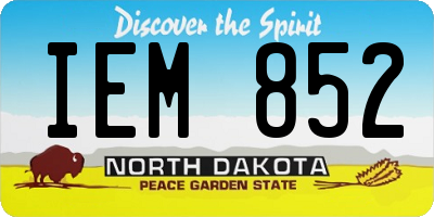ND license plate IEM852