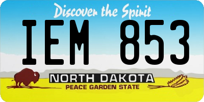 ND license plate IEM853
