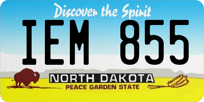 ND license plate IEM855