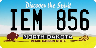ND license plate IEM856