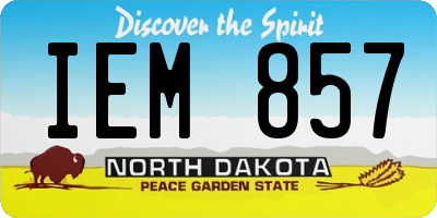 ND license plate IEM857