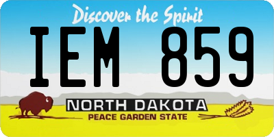 ND license plate IEM859