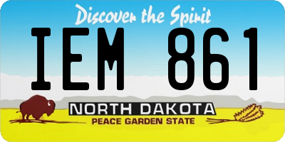ND license plate IEM861