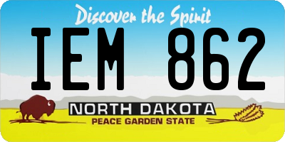 ND license plate IEM862