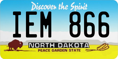 ND license plate IEM866