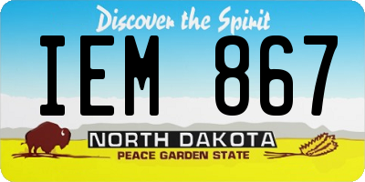 ND license plate IEM867