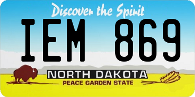 ND license plate IEM869