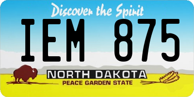 ND license plate IEM875
