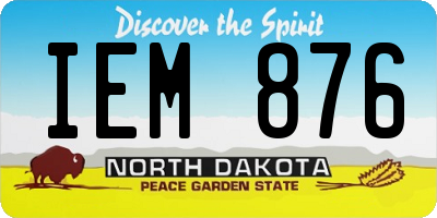 ND license plate IEM876