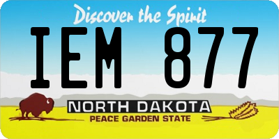 ND license plate IEM877