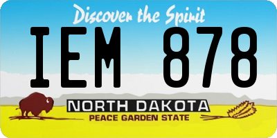ND license plate IEM878