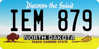 ND license plate IEM879