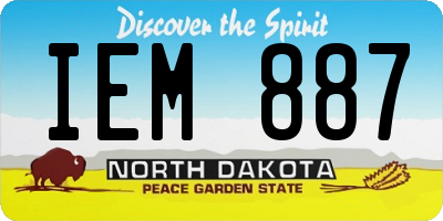 ND license plate IEM887
