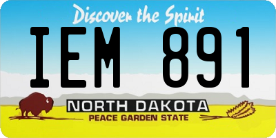 ND license plate IEM891