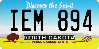 ND license plate IEM894