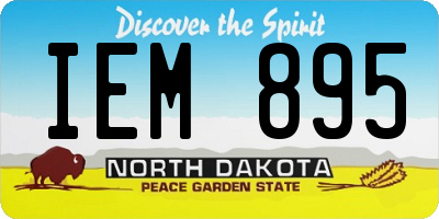 ND license plate IEM895