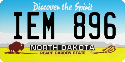 ND license plate IEM896