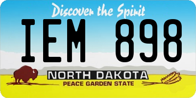 ND license plate IEM898