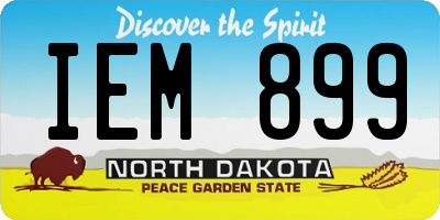 ND license plate IEM899