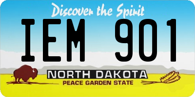 ND license plate IEM901