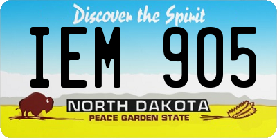ND license plate IEM905