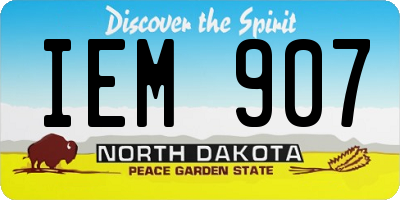 ND license plate IEM907