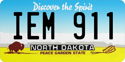 ND license plate IEM911