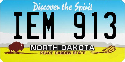 ND license plate IEM913