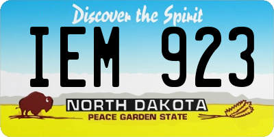 ND license plate IEM923
