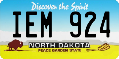 ND license plate IEM924