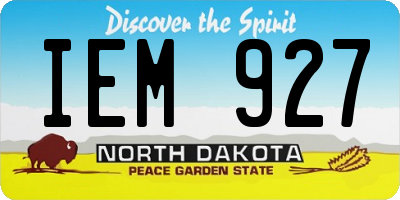 ND license plate IEM927
