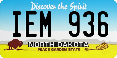 ND license plate IEM936