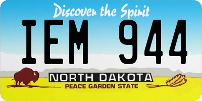 ND license plate IEM944