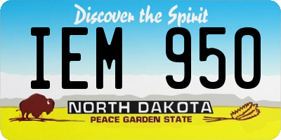 ND license plate IEM950