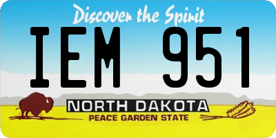 ND license plate IEM951