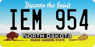 ND license plate IEM954