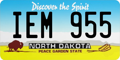 ND license plate IEM955