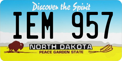 ND license plate IEM957
