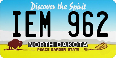 ND license plate IEM962