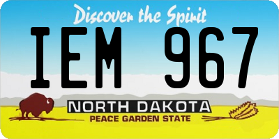 ND license plate IEM967