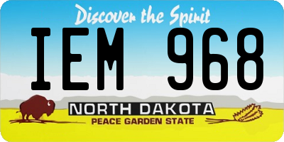 ND license plate IEM968