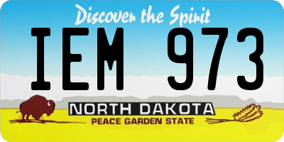 ND license plate IEM973