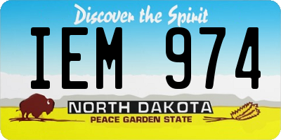ND license plate IEM974