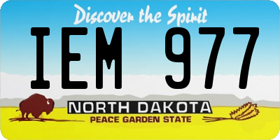 ND license plate IEM977