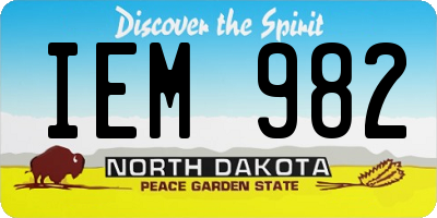 ND license plate IEM982