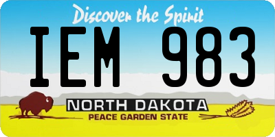 ND license plate IEM983