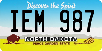 ND license plate IEM987