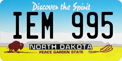 ND license plate IEM995